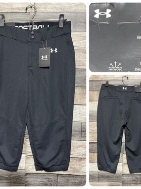 Under Armour Loose Utility Softball Crop Pants Women’s M Black (Inseam 17)